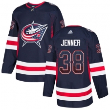 Men's Adidas Columbus Blue Jackets #38 Boone Jenner Authentic Navy Blue Drift Fashion NHL Jersey