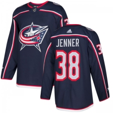 Men's Adidas Columbus Blue Jackets #38 Boone Jenner Authentic Navy Blue Home NHL Jersey