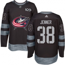 Men's Adidas Columbus Blue Jackets #38 Boone Jenner Premier Black 1917-2017 100th Anniversary NHL Jersey