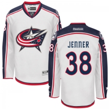 Men's Reebok Columbus Blue Jackets #38 Boone Jenner Authentic White Away NHL Jersey