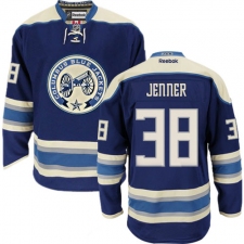 Women's Reebok Columbus Blue Jackets #38 Boone Jenner Authentic Navy Blue Third NHL Jersey