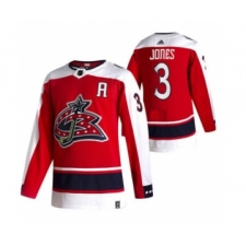 Men's Columbus Blue Jackets #3 Seth Jones Red 2020-21 Reverse Retro Alternate Hockey Jersey