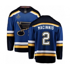 Men's St. Louis Blues #2 Al Macinnis Fanatics Branded Royal Blue Home Breakaway 2019 Stanley Cup Champions Hockey Jersey
