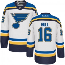 Youth Reebok St. Louis Blues #16 Brett Hull Authentic White Away NHL Jersey