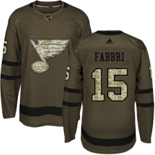 Youth Adidas St. Louis Blues #15 Robby Fabbri Premier Green Salute to Service NHL Jersey