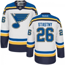 Women's Reebok St. Louis Blues #26 Paul Stastny Authentic White Away NHL Jersey