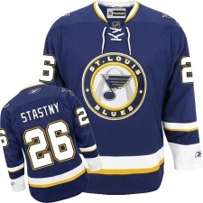 Women's Reebok St. Louis Blues #26 Paul Stastny Premier Navy Blue Third NHL Jersey