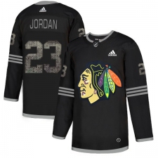 Men's Adidas Chicago Blackhawks #23 Michael Jordan Black Authentic Classic Stitched NHL Jersey