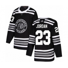 Men's Chicago Blackhawks #23 Michael Jordan Authentic Black Alternate Hockey Jersey