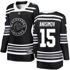 Women's Chicago Blackhawks #15 Artem Anisimov Black 2019 Winter Classic Fanatics Branded Breakaway NHL Jersey