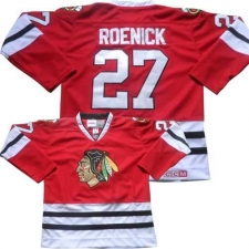 Men's CCM Chicago Blackhawks #27 Jeremy Roenick Authentic Red Throwback NHL Jersey