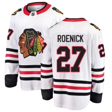 Men's Chicago Blackhawks #27 Jeremy Roenick Fanatics Branded White Away Breakaway NHL Jersey