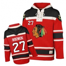 Men's Old Time Hockey Chicago Blackhawks #27 Jeremy Roenick Premier Red Sawyer Hooded Sweatshirt NHL Jersey