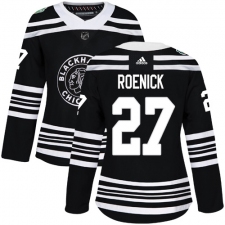 Women's Adidas Chicago Blackhawks #27 Jeremy Roenick Authentic Black 2019 Winter Classic NHL Jersey