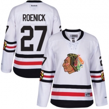 Women's Reebok Chicago Blackhawks #27 Jeremy Roenick Premier White 2017 Winter Classic NHL Jersey