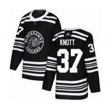 Men's Chicago Blackhawks #37 Graham Knott Authentic Black Alternate Hockey Jersey