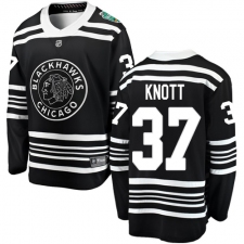 Men's Chicago Blackhawks #37 Graham Knott Black 2019 Winter Classic Fanatics Branded Breakaway NHL Jersey