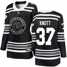 Women's Chicago Blackhawks #37 Graham Knott Black 2019 Winter Classic Fanatics Branded Breakaway NHL Jersey