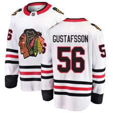 Men's Chicago Blackhawks #56 Erik Gustafsson Fanatics Branded White Away Breakaway NHL Jersey