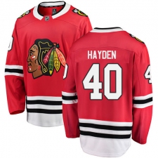 Men's Chicago Blackhawks #40 John Hayden Fanatics Branded Red Home Breakaway NHL Jersey