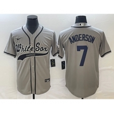 Men's Chicago White Sox #7 Tim Anderson Grey Cool Base Stitched Baseball Jersey