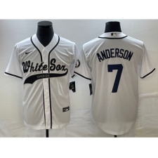 Men's Chicago White Sox #7 Tim Anderson White Cool Base Stitched Baseball Jersey1