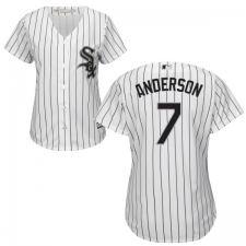 Women's Majestic Chicago White Sox #7 Tim Anderson Authentic White Home Cool Base MLB Jersey