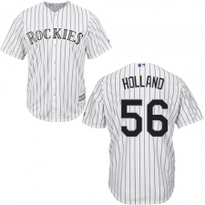 Youth Majestic Colorado Rockies #56 Greg Holland Replica White Home Cool Base MLB Jersey