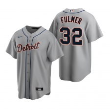 Men's Nike Detroit Tigers #32 Michael Fulmer Gray Road Stitched Baseball Jersey