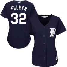 Women's Majestic Detroit Tigers #32 Michael Fulmer Authentic Navy Blue Alternate Cool Base MLB Jersey