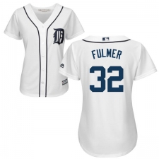 Women's Majestic Detroit Tigers #32 Michael Fulmer Authentic White Home Cool Base MLB Jersey