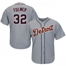 Youth Majestic Detroit Tigers #32 Michael Fulmer Authentic Grey Road Cool Base MLB Jersey