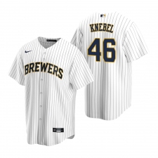 Men's Nike Milwaukee Brewers #46 Corey Knebel White Alternate Stitched Baseball Jersey