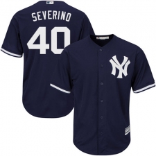 Youth Majestic New York Yankees #40 Luis Severino Replica Navy Blue Alternate MLB Jersey
