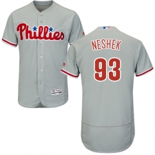 Men's Majestic Philadelphia Phillies #93 Pat Neshek Grey Road Flex Base Authentic Collection MLB Jersey