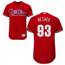 Men's Majestic Philadelphia Phillies #93 Pat Neshek Red Alternate Flex Base Authentic Collection MLB Jersey