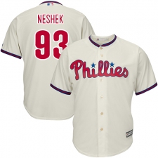 Youth Majestic Philadelphia Phillies #93 Pat Neshek Authentic Cream Alternate Cool Base MLB Jersey