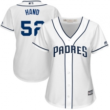 Women's Majestic San Diego Padres #52 Brad Hand Authentic White Home Cool Base MLB Jersey