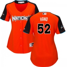 Women's Majestic San Diego Padres #52 Brad Hand Replica Orange National League 2017 MLB All-Star Cool Base MLB Jersey