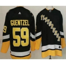 Men's Pittsburgh Penguins #59 Jake Guentzel Black Alternate Authentic Jersey