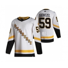 Men's Pittsburgh Penguins #59 Jake Guentzel White 2020-21 Reverse Retro Alternate Hockey Jersey