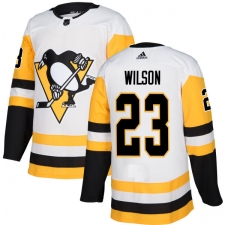 Men's Adidas Pittsburgh Penguins #23 Scott Wilson Authentic White Away NHL Jersey