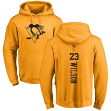 NHL Adidas Pittsburgh Penguins #23 Scott Wilson Gold One Color Backer Pullover Hoodie