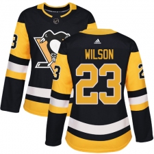 Women's Adidas Pittsburgh Penguins #23 Scott Wilson Authentic Black Home NHL Jersey