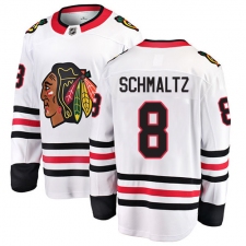Men's Chicago Blackhawks #8 Nick Schmaltz Fanatics Branded White Away Breakaway NHL Jersey