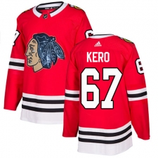 Men's Adidas Chicago Blackhawks #67 Tanner Kero Authentic Red Fashion Gold NHL Jersey