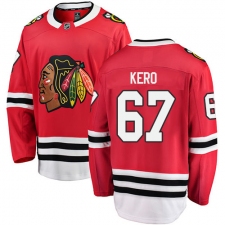 Men's Chicago Blackhawks #67 Tanner Kero Fanatics Branded Red Home Breakaway NHL Jersey