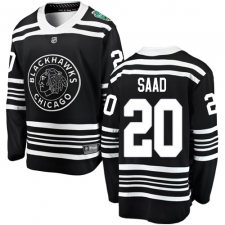 Men's Chicago Blackhawks #20 Brandon Saad Black 2019 Winter Classic Fanatics Branded Breakaway NHL Jersey