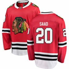 Men's Chicago Blackhawks #20 Brandon Saad Fanatics Branded Red Home Breakaway NHL Jersey