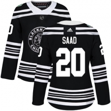 Women's Adidas Chicago Blackhawks #20 Brandon Saad Authentic Black 2019 Winter Classic NHL Jersey
